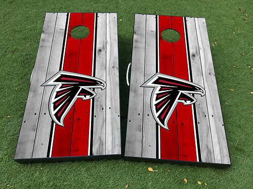 Atlanta Falcons Football Cornhole Jeu de société Autocollant Autocollant VINYLE WRAPS avec LAMINÉ
