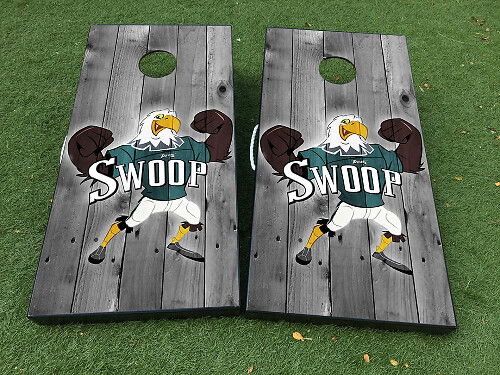 Ensemble d'autocollants en vinyle pour planche de cornhole football Philadelphia Eagles Swoop