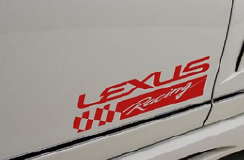 2 - LEXUS RACING Sport Motorsport Vinyl Sticker emblème logo ROUGE