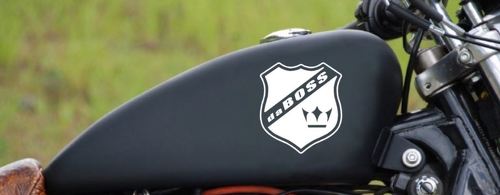 Autocollant moto autocollant daBOSS gaz réservoir de carburant sport racing emblème logo couleur WHT