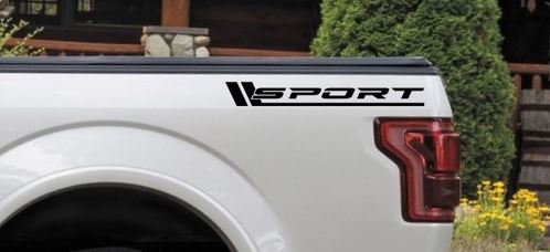 SPORT vinyle décalque lit de camion pick-up turbo 4wd 4x4 diesel autocollant logo emblème BLK