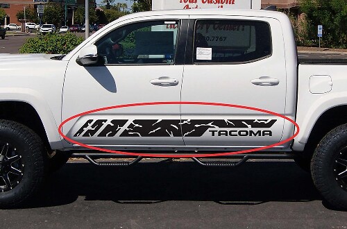 Stickers Autocollants Vinyle Rayures Style Grunge Porte Latérale pour Toyota Tacoma 2004-2017