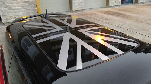 Autocollants en vinyle drapeau britannique pour toit ouvrant/moonroof MINI Cooper