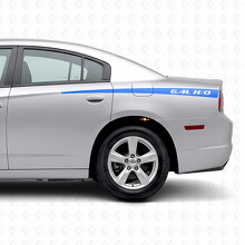 Autocollant vinyle latéral à rayures effilées H/O 6,4L pour Dodge Charger 2011-2014_2