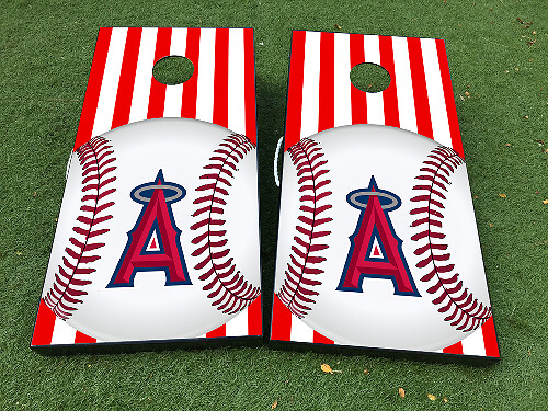 Jeu de planche de cornhole des Los Angeles Angels avec autocollant rayé Décalcomanies VINYLE avec LAMINAGE
