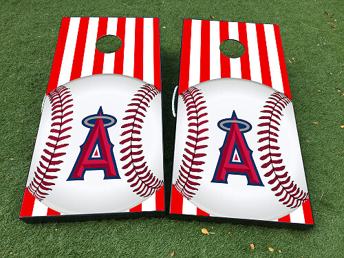 Ensemble de décalques vinyle pour panneau de cornhole des Los Angeles Angels de baseball