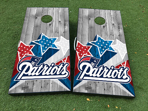 Ensemble d'autocollants en vinyle pour planche de cornhole inspiré du football des Patriots
