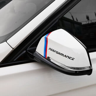 Autocollants de décoration de miroir de voiture, 2 pièces, autocollants en vinyle de sport de Performance pour BMW
