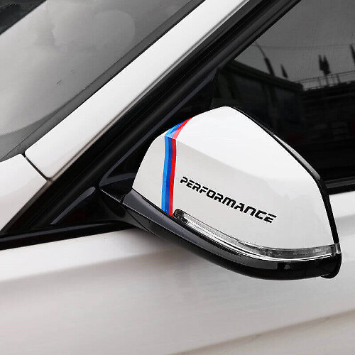 Autocollants vinyle de miroir de style performance en 2 pièces pour BMW