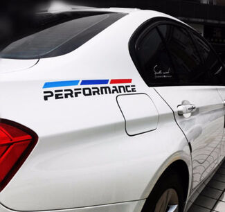 Autocollants tricolores en vinyle pour carrosserie de voiture, autocollants de décoration pour BMW Performance Sport
