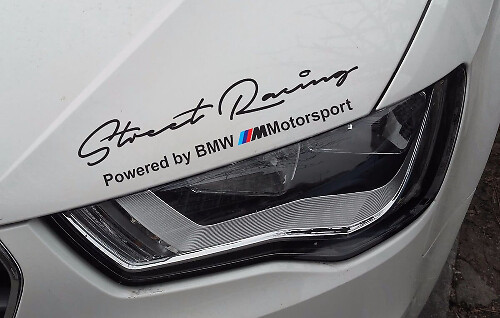Jeu d'autocollants en vinyle pour capot et phares style M de course de rue pour voitures BMW