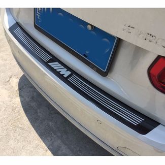 Autocollant de pare-chocs arrière de voiture en vinyle noir en fibre de carbone M Performance pour BMW
