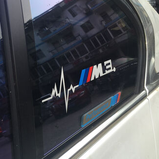 2 pièces pour BMW M3 est dans mon sang battement de coeur fenêtre autocollant décalcomanies graphique
