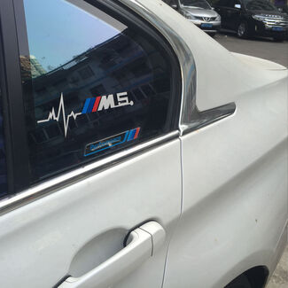 Autocollant graphique pour fenêtre, 2 pièces, pour BMW M5 is in my Blood Heartbeat
