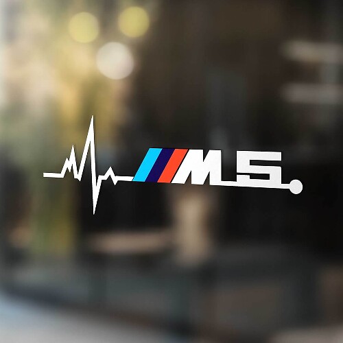 Ensemble d'autocollants pour vitre Heartbeat pour BMW M5 (2 pièces)