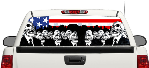 Drapeau américain Zombies mort fenêtre arrière autocollant autocollant camionnette SUV voiture 3