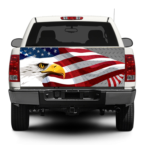 American Eagle USA Drapeau Acier Tailgate Decal Sticker Wrap Pick-up Truck SUV Car