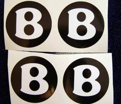 Jeu de décalcomanies vinyles pour cache-moyeu de roue noir blanc style Bentley-B