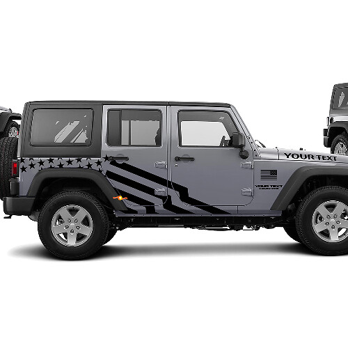 Autocollant en vinyle drapeau USA latéral pour Jeep Wrangler_1