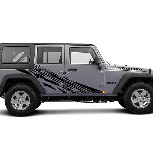Autocollant en vinyle graphique piste de pneu pour Jeep Wrangler Unlimited JK