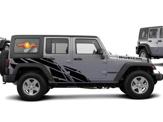 Autocollant graphique à éclaboussures droites pour 07-17 Jeep Wrangler Unlimited JK 4 portes