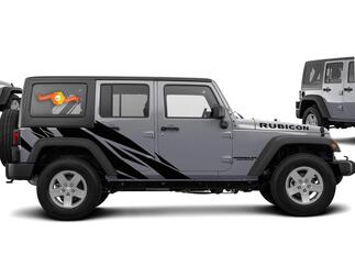 Autocollant graphique à éclaboussures droites pour 07-17 Jeep Wrangler Unlimited JK 4 portes #201