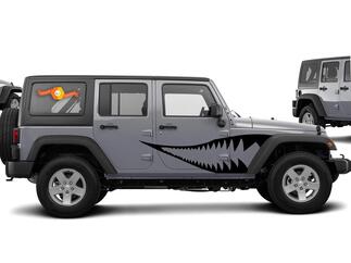 Autocollant graphique Warhawk pour 07-17 Jeep Wrangler Unlimited JK 4 portes