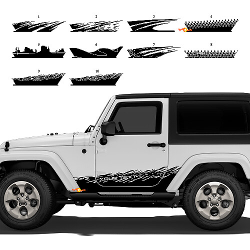 Autocollant Vinyle Graphique Personnalisé pour Portes Latérales Splash pour Jeep Wrangler JK