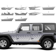 Kit de décalcomanies vinyle graphiques personnalisées pour portes latérales Splash pour Jeep Wrangler JK 2