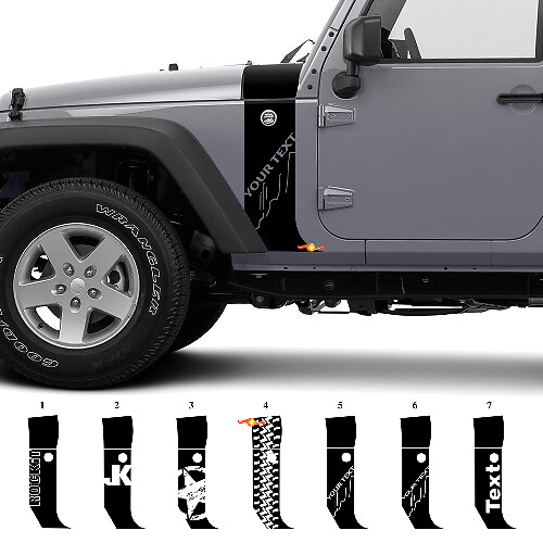 Autocollant en vinyle personnalisé à rayures pour capot et ailes pour Jeep Wrangler JK