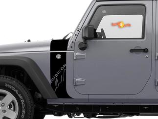 Jeep Wrangler JK Hood Cowl and Stripe descendant le pare-chocs Decal Sticker Graphics