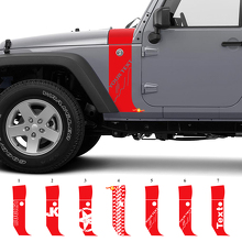 Autocollant en vinyle personnalisé à rayures pour capot et ailes pour Jeep Wrangler JK 3