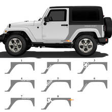 Ensemble d’autocollants vinyle personnalisés pour les ailes arrière latérales du Jeep Wrangler JK_2