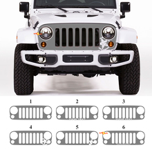 Autocollant en vinyle décoratif pour calandre personnalisée noircie Jeep Wrangler Rubicon JK_2