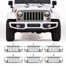 Autocollant en vinyle noir pour calandre personnalisée Jeep Wrangler JK Rubicon_2