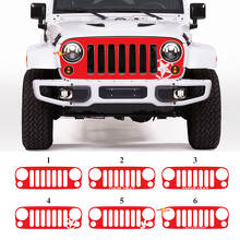 Autocollant en vinyle noir pour calandre personnalisée Jeep Wrangler JK Rubicon_3