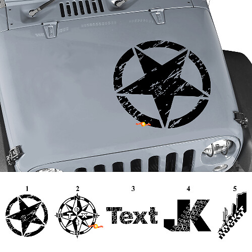 Autocollant Vinyle de Graphismes Personnalisés pour Capot Jeep Wrangler Rubicon JK