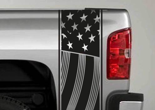 US USA drapeau patriotique rayures camion lit côté décalcomanie autocollants s'adapte à Dodge Ram Chevy Ford F150 Toyota