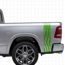 Set d'autocollants en vinyle avec rayures de côté de benne et drapeau USA pour camion musclecar_3