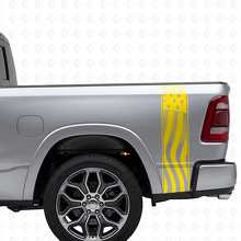 Set d'autocollants en vinyle avec rayures de côté de benne et drapeau USA pour camion musclecar_5