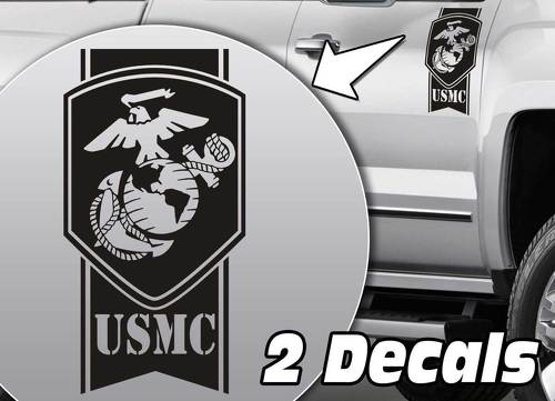 Armée militaire USMC Globe rayures camion lit côté décalcomanie autocollants s'adapte à Dodge Ram Chevy Silverado Ford F150 Toyota Tundra