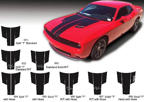 Dodge Challenger Hood T Decal Sticker capot graphiques s'adapte aux modèles 2015
