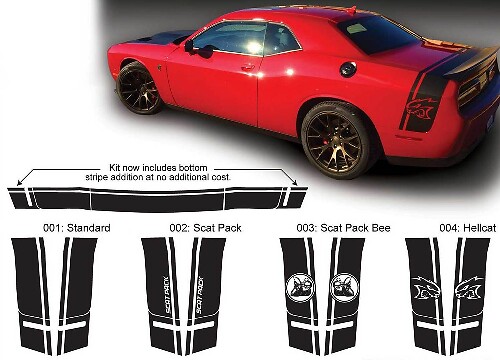 Kit de décalcomanies en vinyle Super Bee pour côté et bande arrière pour Dodge Challenger 2015