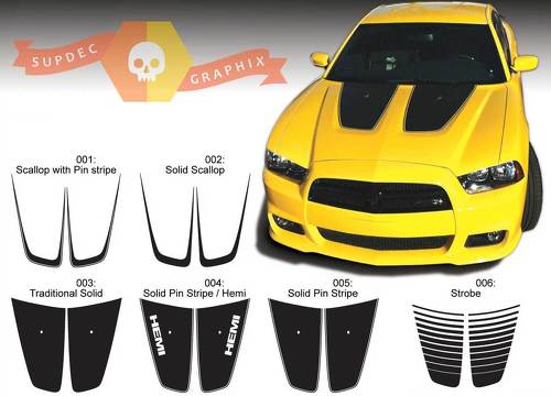 Dodge Charger Hood Accent Decal Sticker Capot graphiques s'adapte aux modèles 2011-2014
