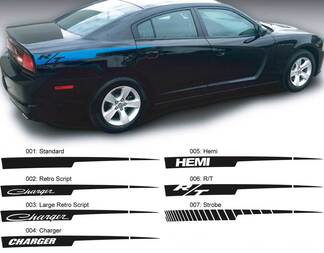 Dodge Charger Straight razor Hemi RT Sticker Autocollant Graphiques latéraux s'adapte aux modèles 2011-2014
