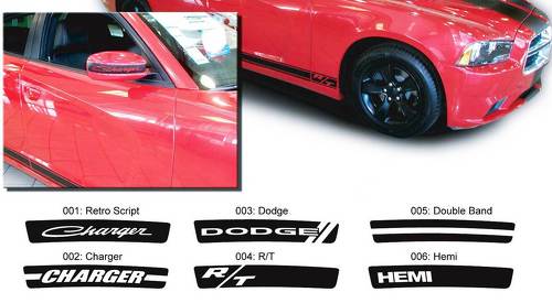 Dodge Charger Mirror Decal Sticker Hemi RT graphique s'adapte aux modèles 2011-2016