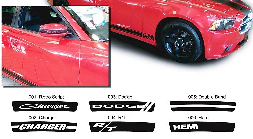 Dodge Charger Mirror Decal Sticker Hemi RT graphique s'adapte aux modèles 2011-2016