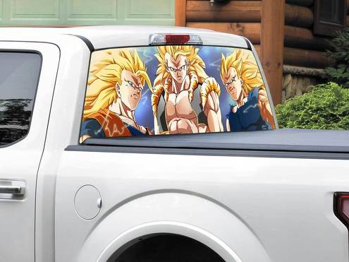 Anime Dragon Ball Dragon Ball Z Goku Super Saiyan autocollant de fenêtre arrière autocollant camionnette SUV voiture toute taille