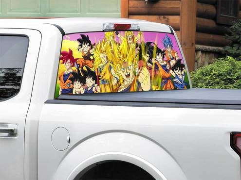 Anime Dragon Ball-Z Gogeta Goku Super-Saiyan Super-Saiyan-3 Vegito autocollant de fenêtre arrière autocollant camionnette SUV voiture toute taille