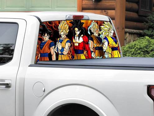 Anime Dragon-Ball Dragon-Ball-Z Goku Super-Saiyan 4 Autocollant de décalque de fenêtre arrière Pick-up Truck SUV Car toute taille